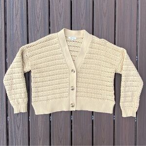 Madewell Cream Crochet Cardigan Size S Coastal Grandma Old Money Light Academia